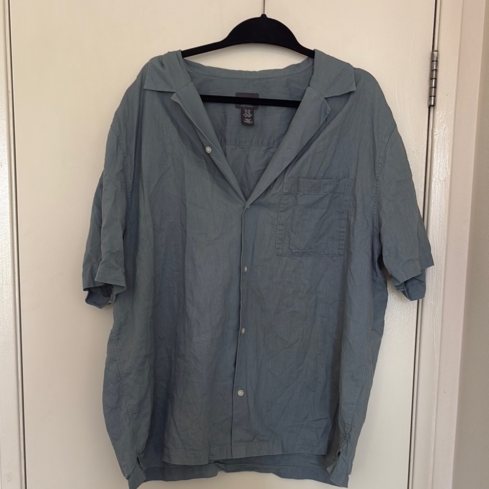 H&M Light Ash Blue Linen  Shirt